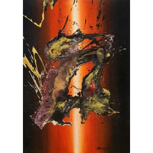 Arshad Benji, 24 x 36 Inch, Acrylic On Canvas, Abstract Painting, AC-ABJI-001